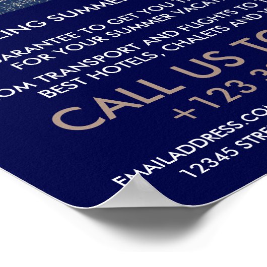 Poster Ocean Blue, agent de voyage publicité (Coin)