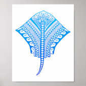 Poster ocean_blue_sting_ray (Devant)