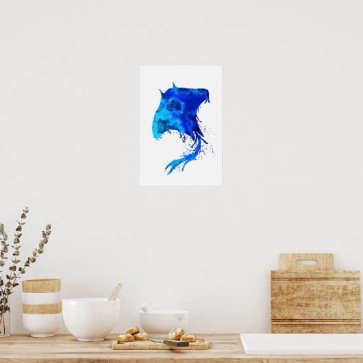 Poster Ocean Blue Stingray (Cuisine)