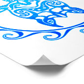 Poster Ocean Blue Tribal Turtle Saint Thomas (Coin)