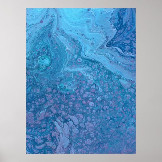 Poster Ocean Breeze 3 Soft Blue Purple Abstract Art Print (Devant)