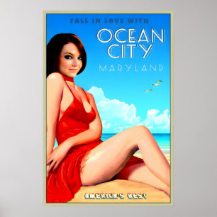 Poster Ocean City Maryland Meilleure Plage de Voyage