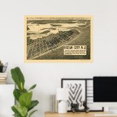 Poster Ocean City, NJ Panoramic Map - 1903 (Bureau à domicile)
