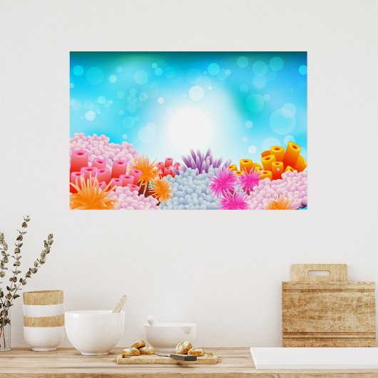 Poster Océan corallien (Cuisine)