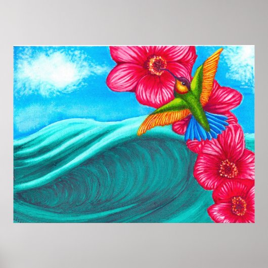 Poster Océan des colibris (Devant)