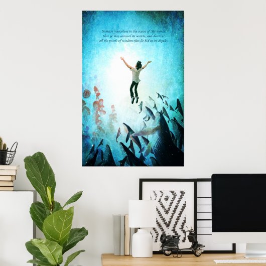 Poster Océan d'immersion (Bureau à domicile)