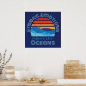 Poster Océan disant Rétro Coucher de soleil (Cuisine)