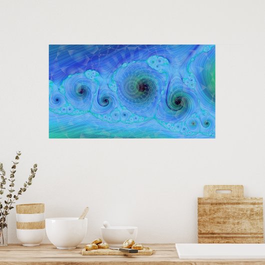 Poster Ocean Dream Geo Fractal (Cuisine)
