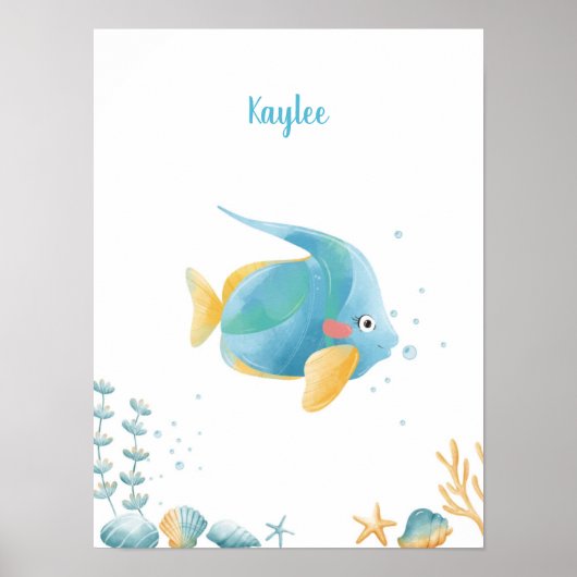 Poster Ocean Dreams Discovery Fish personnalisable (Devant)