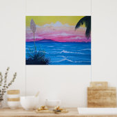 Poster Océan du coucher du soleil (Cuisine)