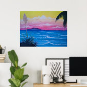 Poster Océan du coucher du soleil (Bureau à domicile)
