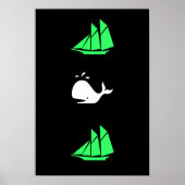 Poster Ocean Glow_green clipper baleine blanche multi-ico (Devant)
