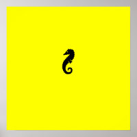 Ocean Glow_Hippocampe noir sur jaune