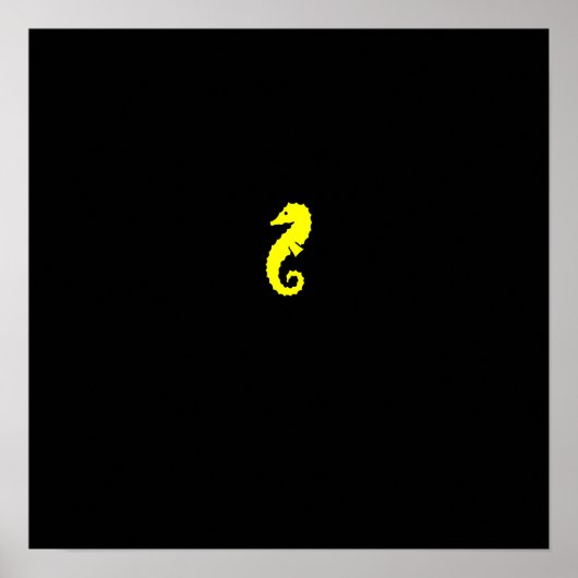 Poster Ocean Glow_Yellow Seahorse (Devant)
