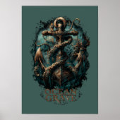 Poster Ocean Grave Kraken Anchor Dark Fantasy  (Devant)