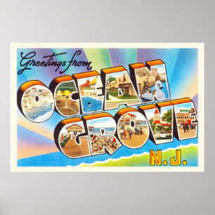 Poster Ocean Grove New Jersey NJ Vintage voyage