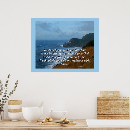 Poster Ocean Lighthouse Isaiah 41:10 Imprimer (Cuisine)
