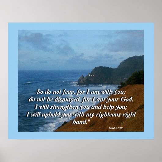 Poster Ocean Lighthouse Isaiah 41:10 Imprimer (Devant)