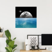 Poster Océan lunaire (Bureau à domicile)