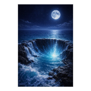 Poster Océan lunaire abyssal – Paysage marin de fantaisie