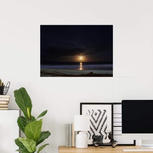 Poster Océan Lune (Bureau à domicile)
