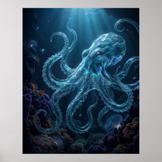 Poster Ocean Octopus Abyssal Depths (Devant)