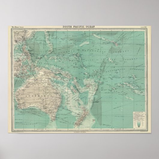 Poster Océan Pacifique Sud (Devant)