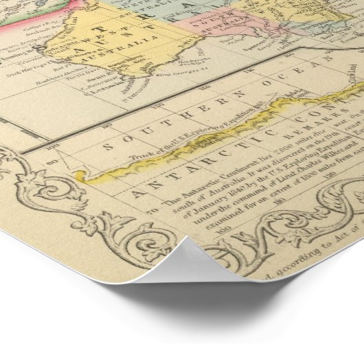 Poster Océan Pacifique, y compris Océanie (Coin)