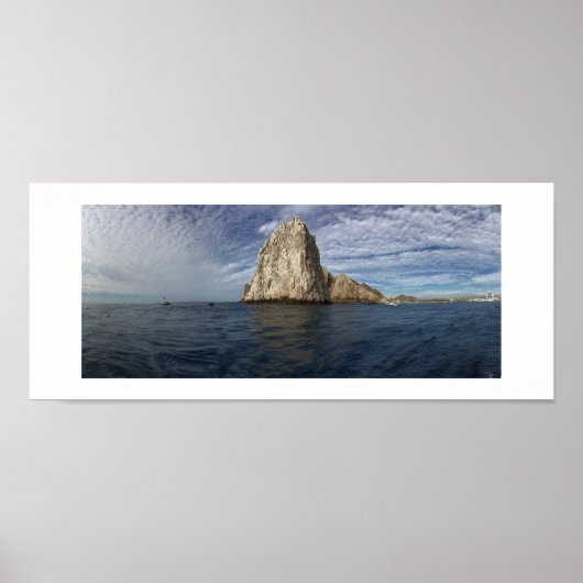 Poster Ocean Rocks Cabo Mexico Panoramic Color Photo (Devant)