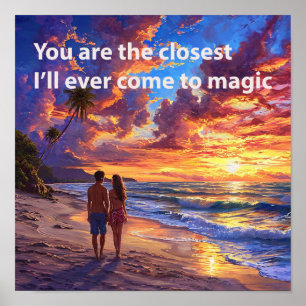 Poster 💕 Océan Romance Couple Amour Citation Murale de l