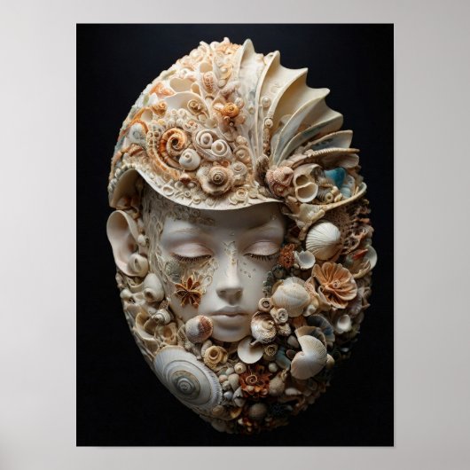 Poster Ocean’s Muse - Allegorical Woman Art Abstrait (Devant)