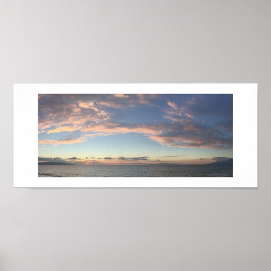 Poster Ocean Sunset Hawaii Panoramic Color Photographie (Devant)