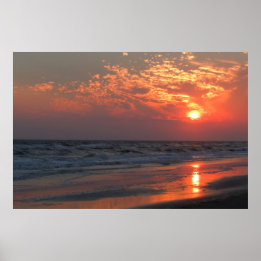Poster Ocean Sunset - Oak Island, NC