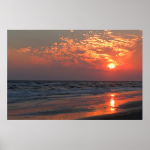 Poster Ocean Sunset - Oak Island, NC