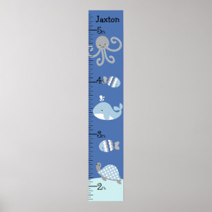 Poster Océan Vie bleu Gris gris graphique Croissance Gard