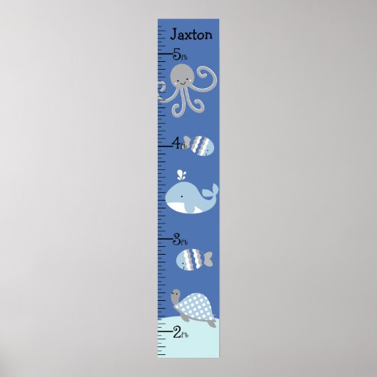 Poster Océan Vie bleu Gris gris graphique Croissance Gard (Devant)
