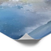 Poster Ocean Wave à Malibu Panorama Watercolor Art (Coin)