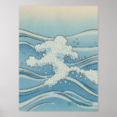 Poster Ocean Wave Art Print – Japanese Woodblock Style (Devant)