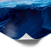 Poster Ocean Wave Fluid Art Sunset Glow Abstract (Coin)