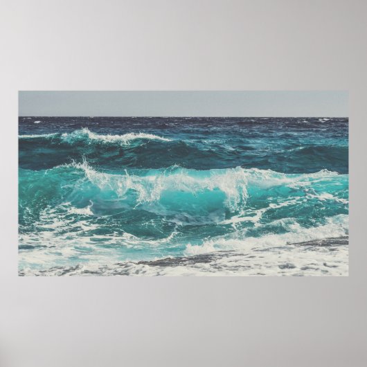 Poster Ocean Waves at the Beach Photo (Devant)