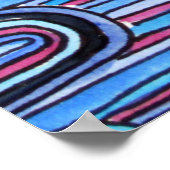 Poster Ocean Waves motif d'art bleu (Coin)