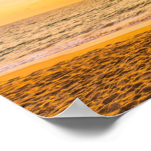 Poster Ocean Waves Palm sur la plage (Coin)