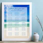 Poster Ocean Waves Photo Blue Beach Seating Chart
