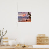 Poster Ocean Waves Sandy Beach Sunset (Cuisine)