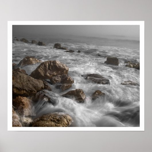 Poster Ocean Waves sur Rocky Beach (Devant)
