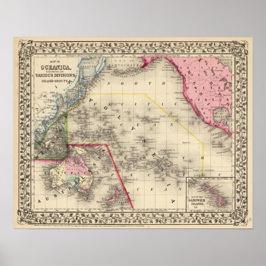 Poster Océanica, Sandwich Islands (Devant)