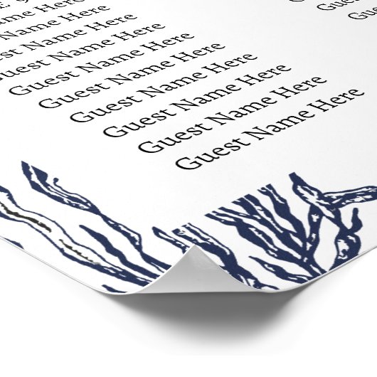 Poster Océanique classique nautique bleu marine (Coin)