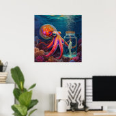 Poster "Ocean's Silent Captive" - Portrait de pieuvre (Bureau à domicile)