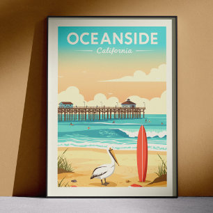 Poster Oceanside Californie vintage