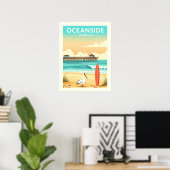 Poster Oceanside Californie vintage (Bureau à domicile)